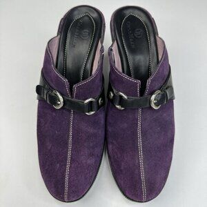 Cole Haan Womens Jianna Purple Suede Leather Buckle‎ Mule Heels D17860 Size 8 B